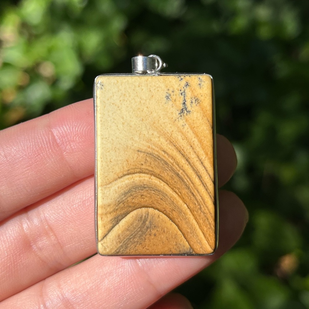 Silver‎ plated picture jasper pendant 1408